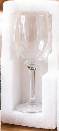 Wine glass in foam